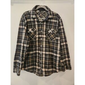 Freedom Foundry Plaid Flannel‎ Shirt Jacket Men's L Dark Green